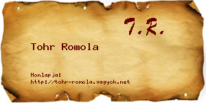 Tohr Romola névjegykártya