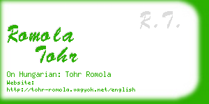 romola tohr business card